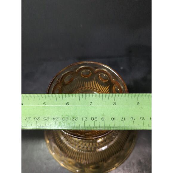 Bartlett‎ Collins Amber Compote Pedestal Bowl, Generieve Manhattan, Serving Bowl - Picture 7 of 11